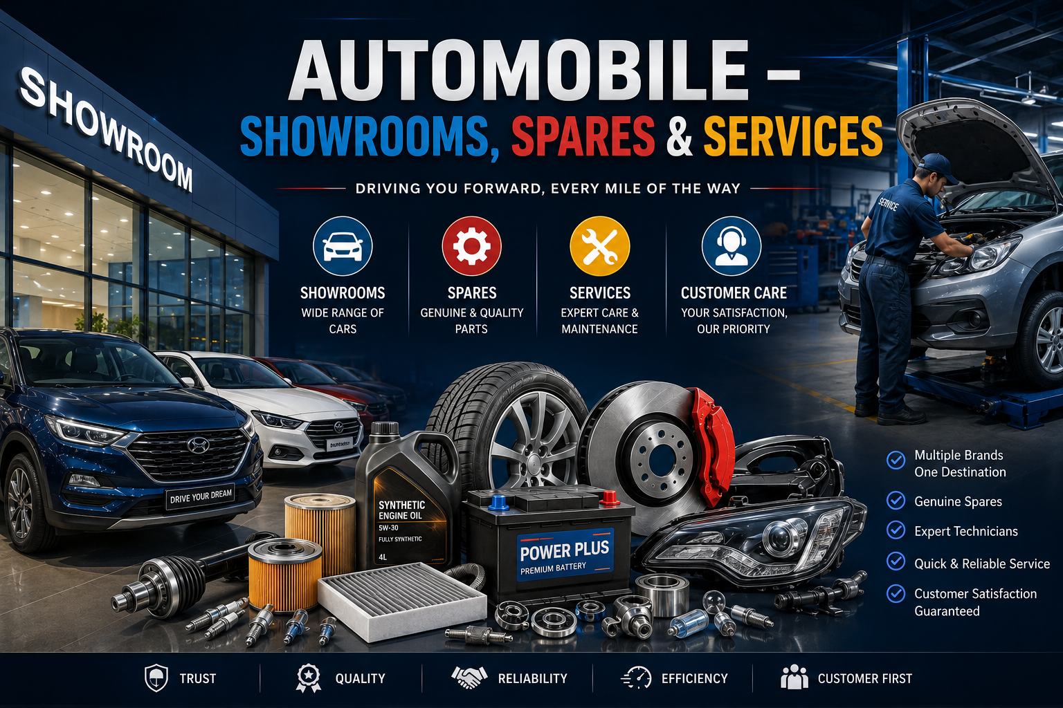 Automobile – Showrooms, Spares & Services