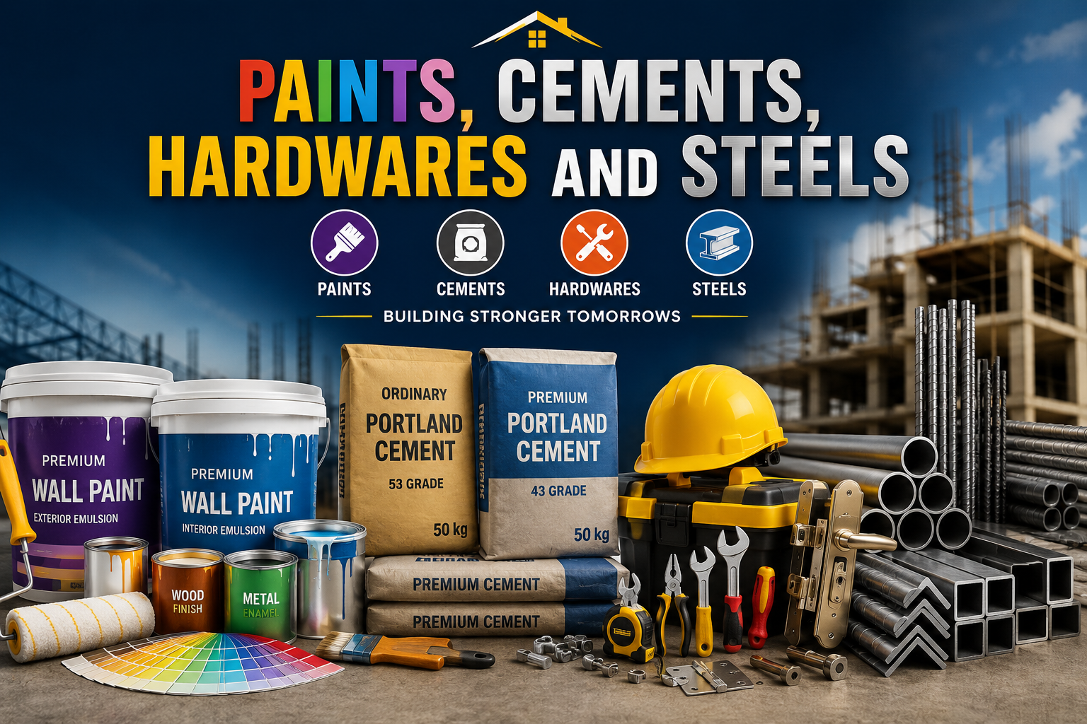 Paints, Cements, Hardwares and Steels
